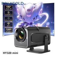 HY320 Mini Projektör Taşınabilir 4K 8K Video Desteği Yerli 720 P Sinema Açık Android 11 Işın Projektör 